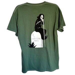Everything Hurts Green Short Sleeve Graphic T-Shirt New with Tags Small